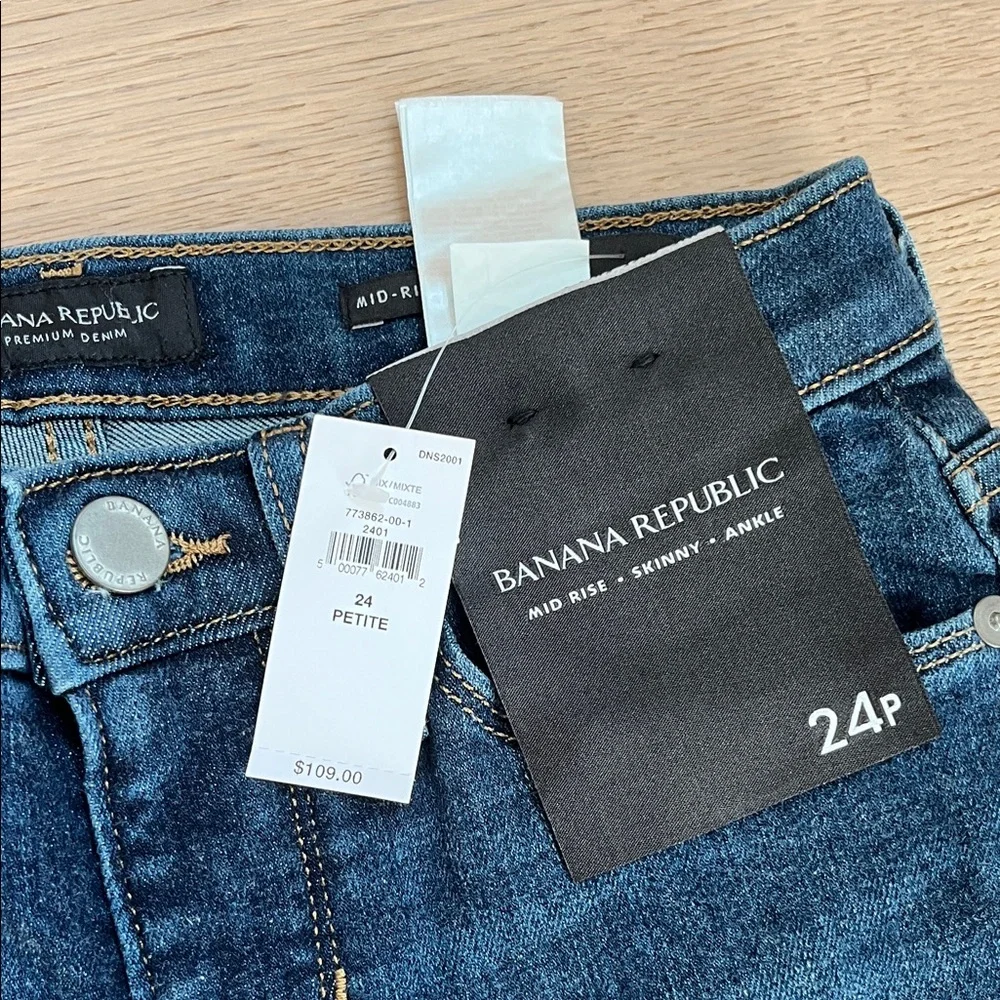 Banana Republic’s Womens Blue Skinny Jeans 24P NWT - Picture 3 of 8